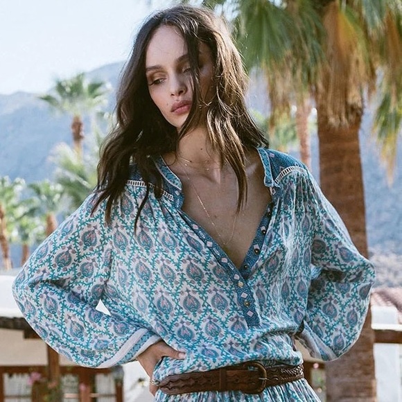 🩵 Vintage Spell Oracle Sage Blouse Size Small 🩵 - Picture 7 of 10